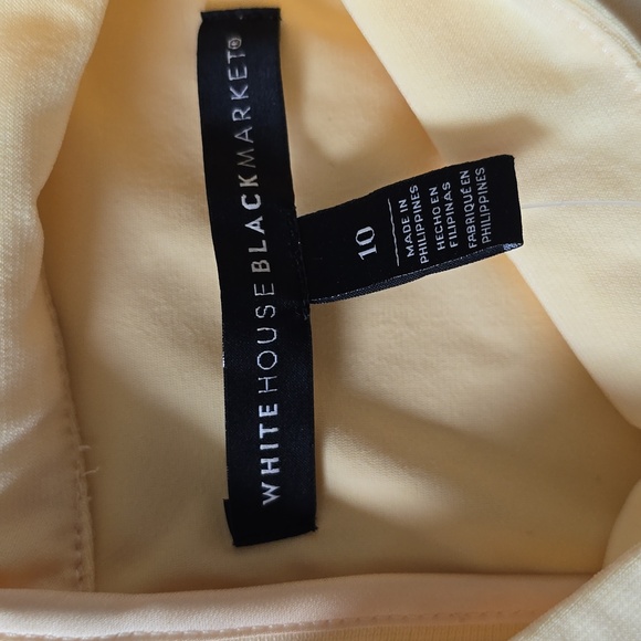 White House Black Market - Yellow Mock Neck Instantly Slimming Dress Size 10 - Picture 5 of 7